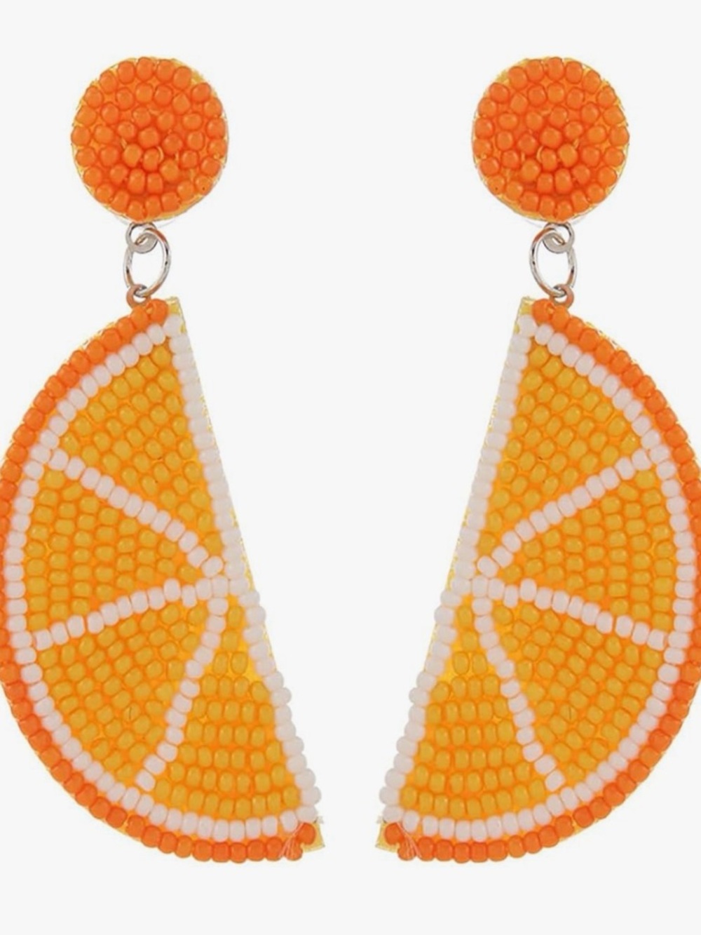 Beaded Orange Slice Drop Earrings